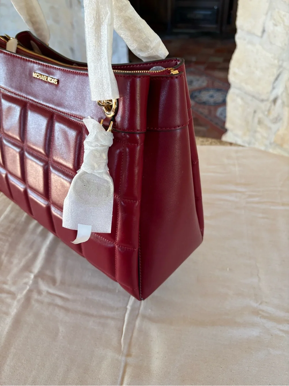 Michael Kors Quilted Shoulder Bag - Burgundy